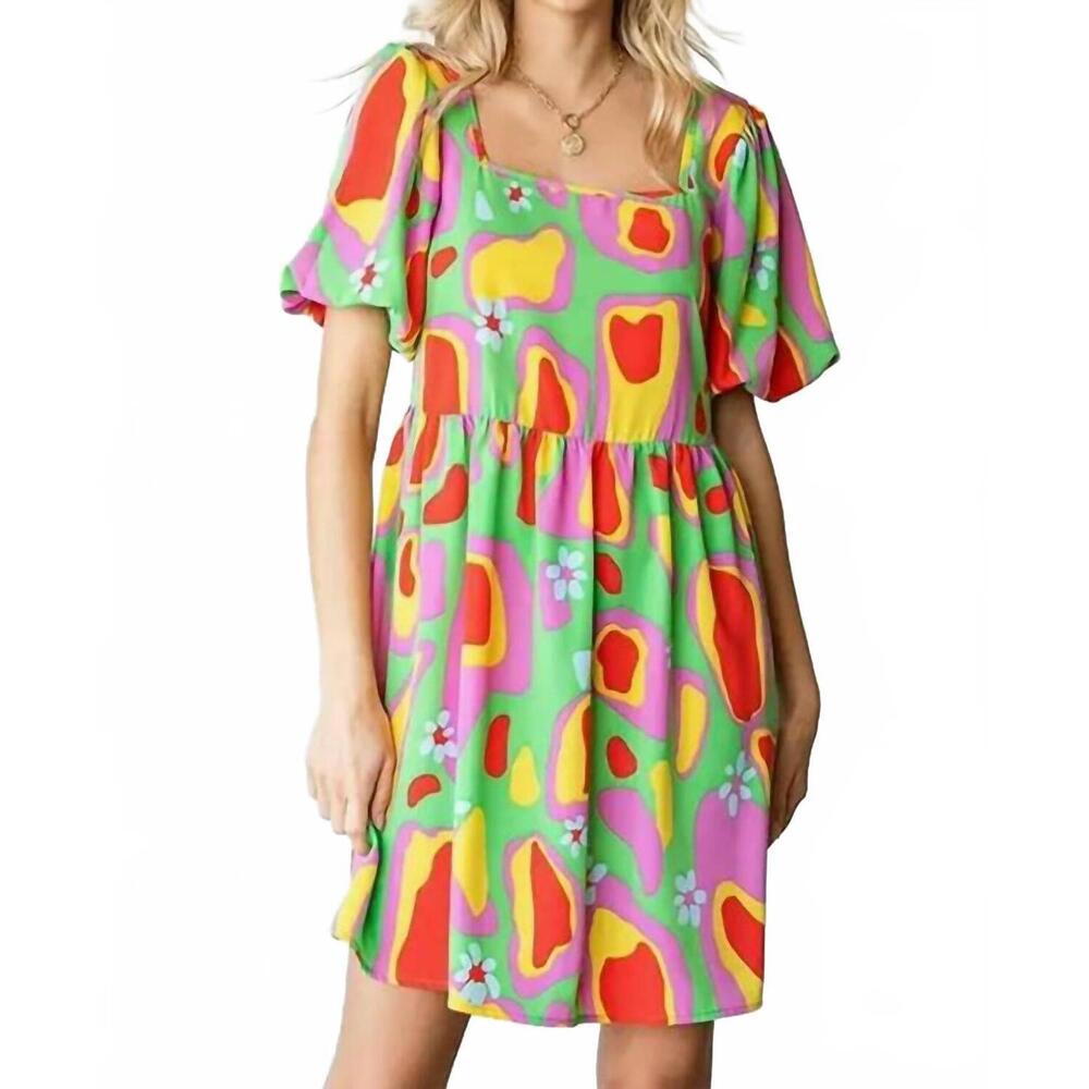 NEW BESTTO dreams mini dress in lime green